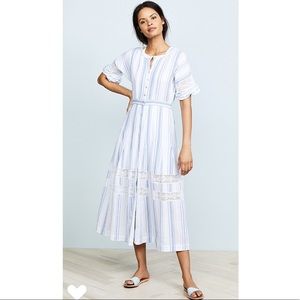 LoveShackFancy Eden Dress in Blue & White sz 00